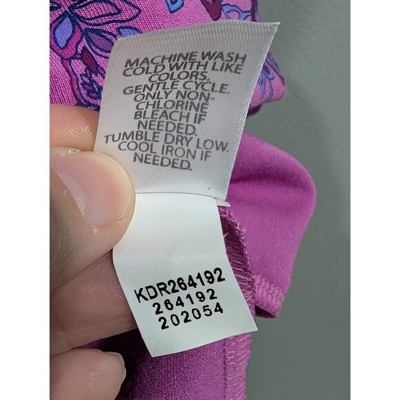 J. Jill Wearever Collection Stretch Knit Dress Petite Paisley Purple Pockets L P - Picture 13 of 16